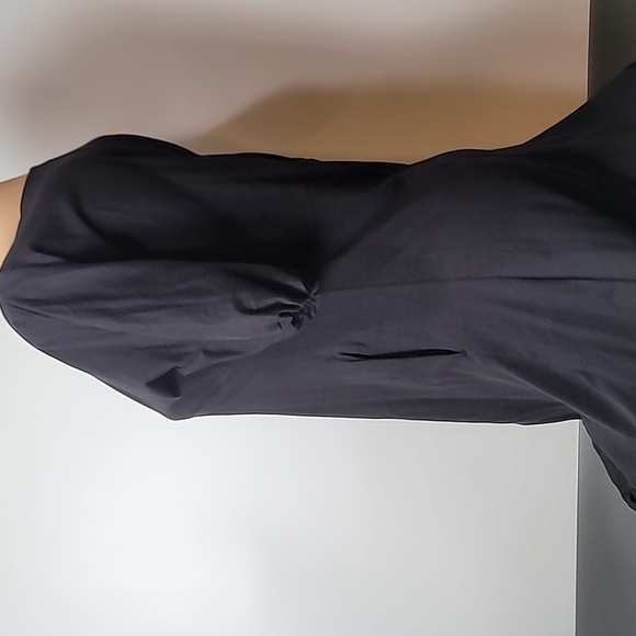 It has pockets!!! UNIQLO BLACK COTTON DRESS ~ PUFFY SLEEVES ~ SIDE SEAM POCKETS - Picture 7 of 14